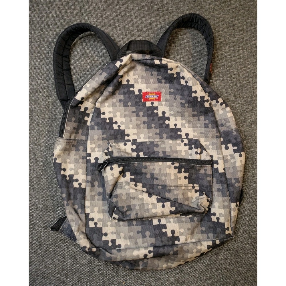 Dickies Abstract Puzzle Piece Backpack Gray School Book Carry Bag Unisex